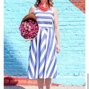 Eliza J NWT White & Blue Striped Dress Size 22